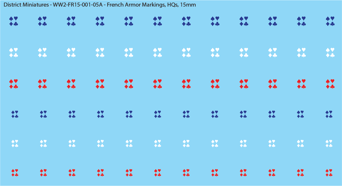 WW2 France - French Armor Markings, HQ, 15mm