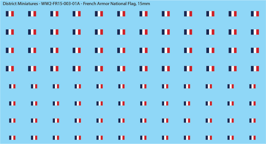 WW2 France - French Armor National Flag, 15mm