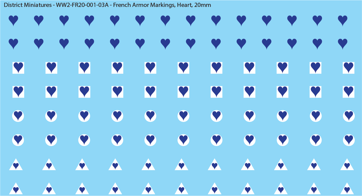 WW2 France - French Armor Markings (Multiple Options), 20mm Decals