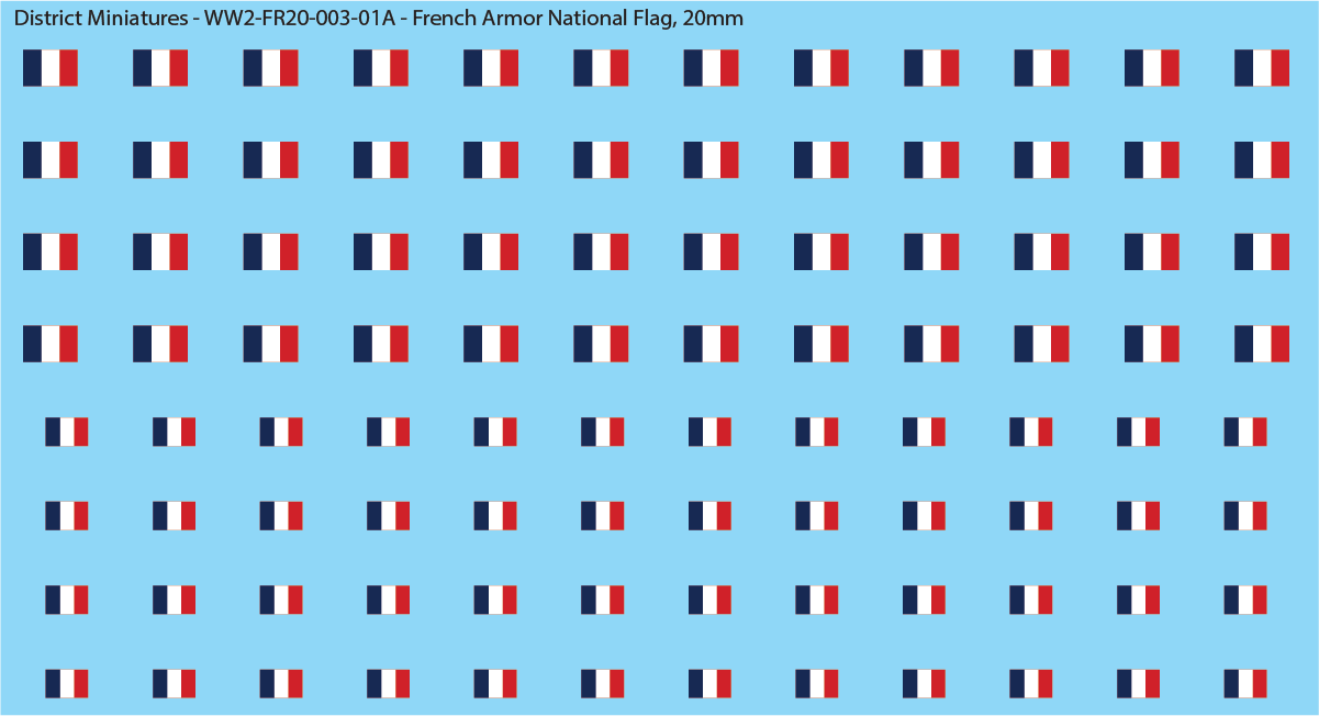 WW2 France - French Armor National Flag, 20mm
