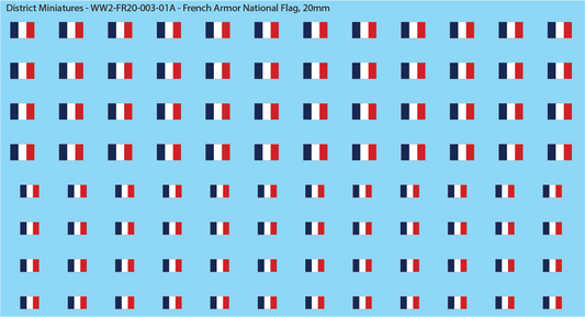 WW2 France - French Armor National Flag, 20mm