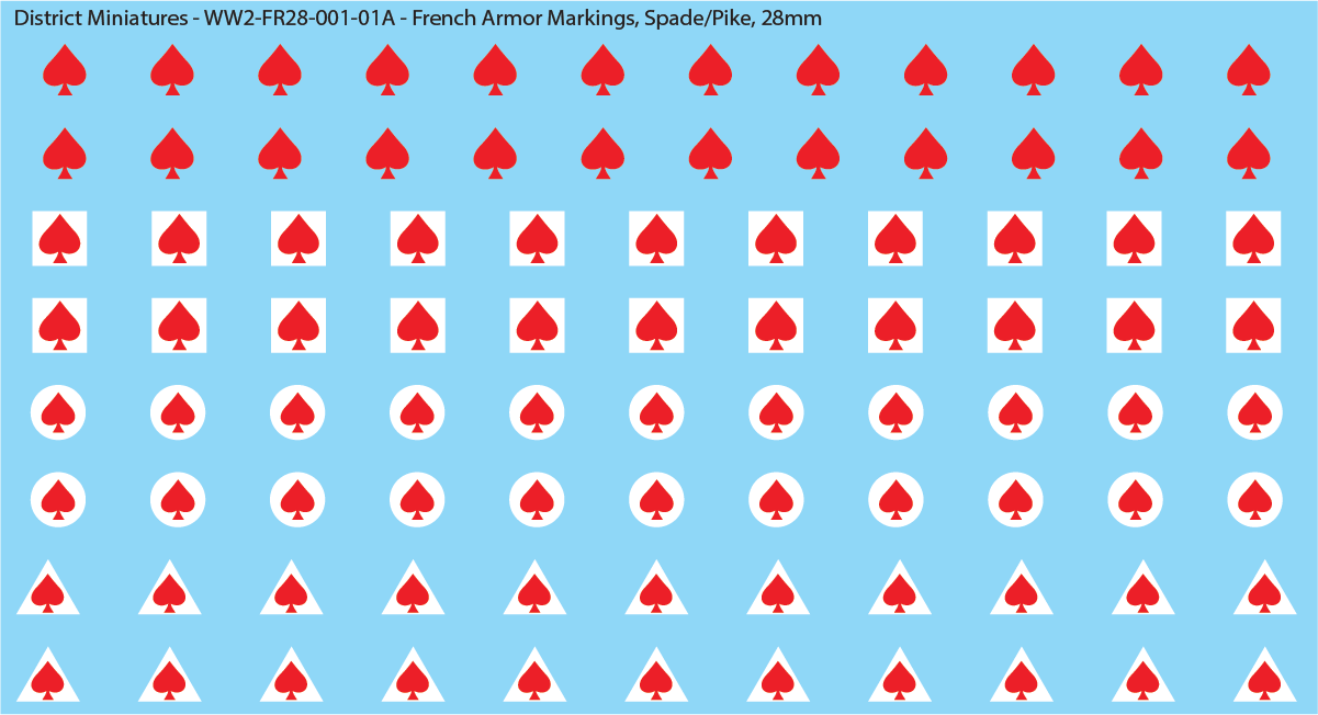 WW2 France - French Armor Markings (Multiple Options), 28mm Decals