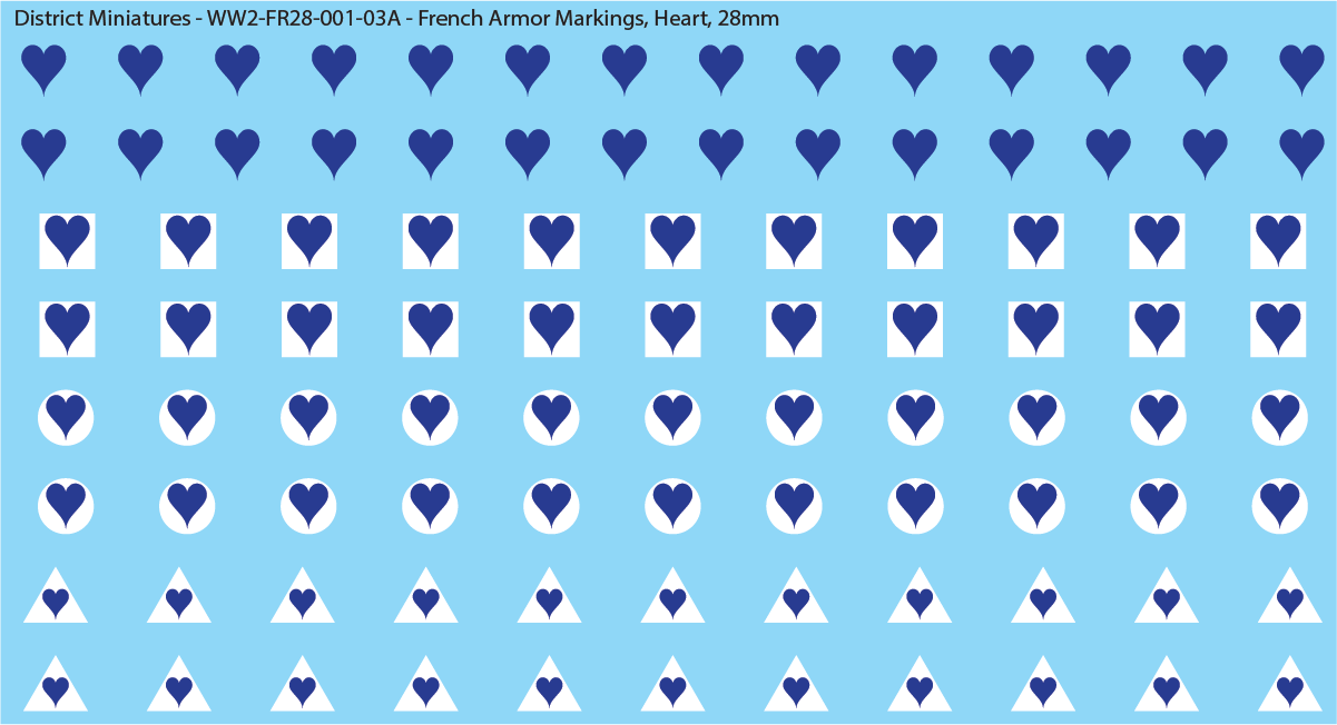 WW2 France - French Armor Markings (Multiple Options), 28mm Decals