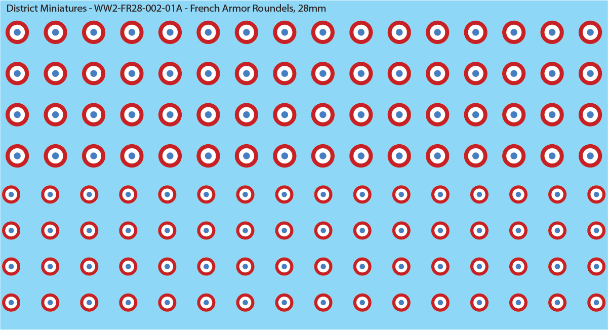 WW2 France - French Armor Roundels, 28mm