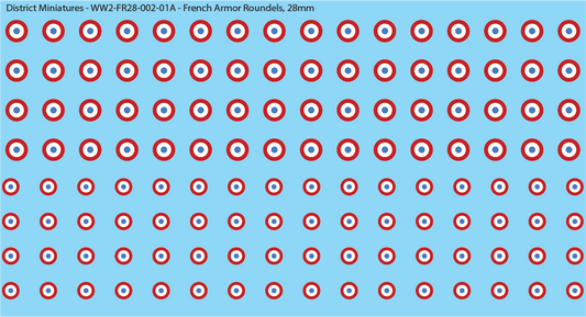 WW2 France - French Armor Roundels, 28mm