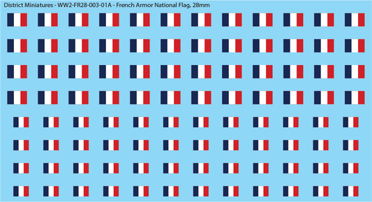 WW2 France - French Armor National Flag, 28mm