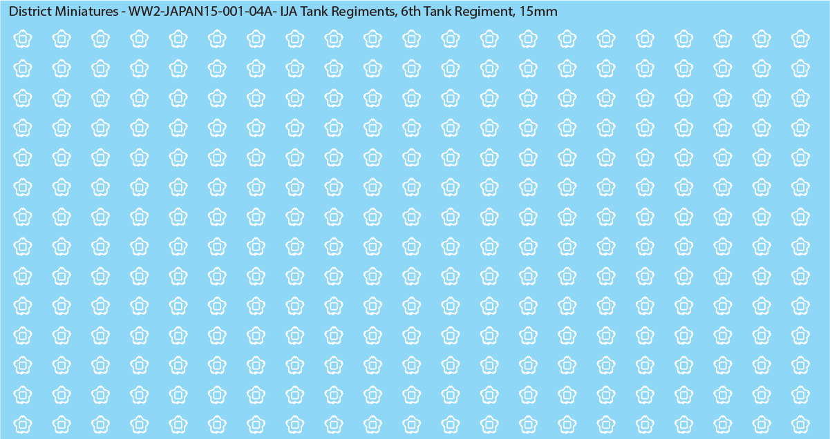 WW2 Japanese - IJA Tank Regiments, 15mm Decals