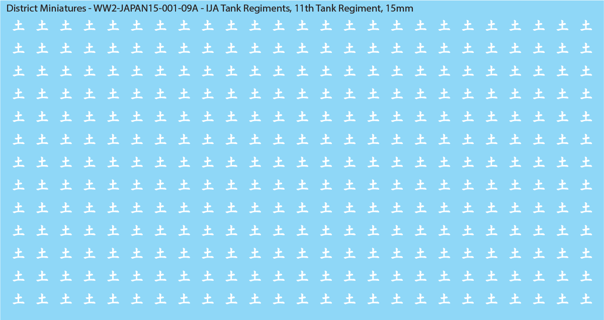 WW2 Japanese - IJA Tank Regiments, 15mm Decals