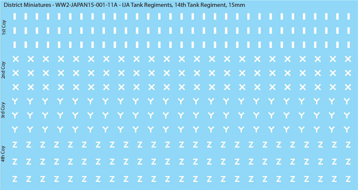 WW2 Japanese - IJA Tank Regiments, 15mm Decals