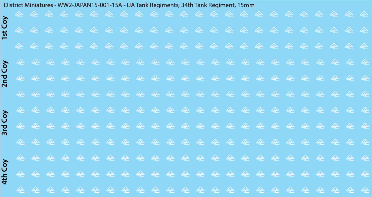 WW2 Japanese - IJA Tank Regiments, 15mm Decals