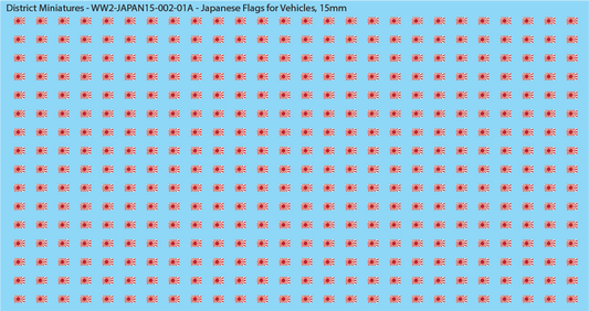 WW2 Japanese - Japanese Flags for Vehicles, 15mm Decals