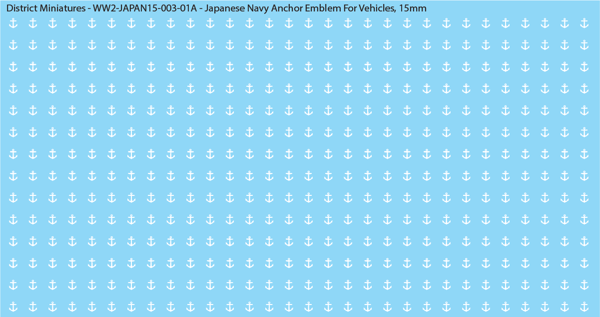 WW2 Japanese - Japanese Navy Anchor Emblem, 15mm Decals