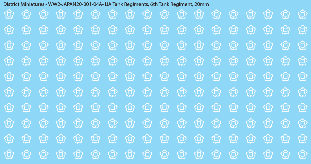 WW2 Japanese - IJA Tank Regiments, 20mm Decals