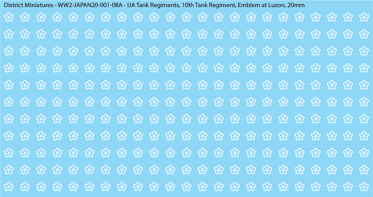 WW2 Japanese - IJA Tank Regiments, 20mm Decals