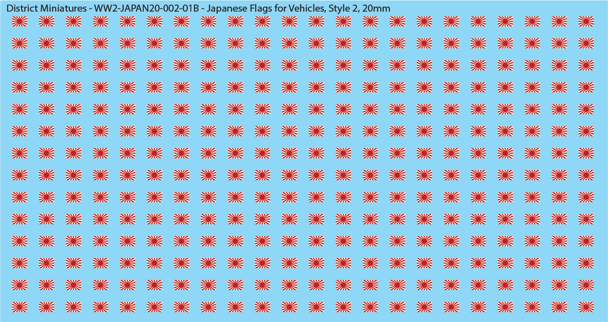 WW2 Japanese - Japanese Flags for Vehicles, 20mm Decals