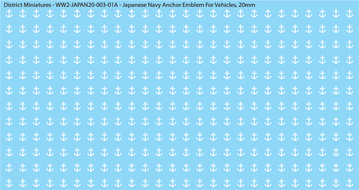 WW2 Japanese - Japanese Navy Anchor Emblem, 20mm Decals