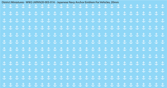 WW2 Japanese - Japanese Navy Anchor Emblem, 20mm Decals