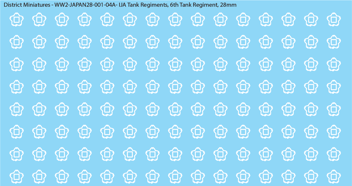 WW2 Japanese - IJA Tank Regiments, 28mm Decals