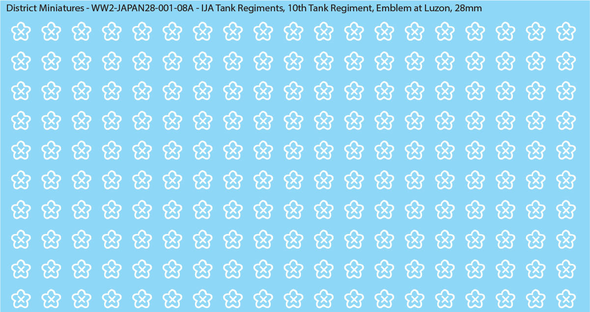 WW2 Japanese - IJA Tank Regiments, 28mm Decals