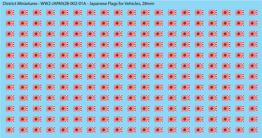 WW2 Japanese - Japanese Flags for Vehicles, 28mm Decals