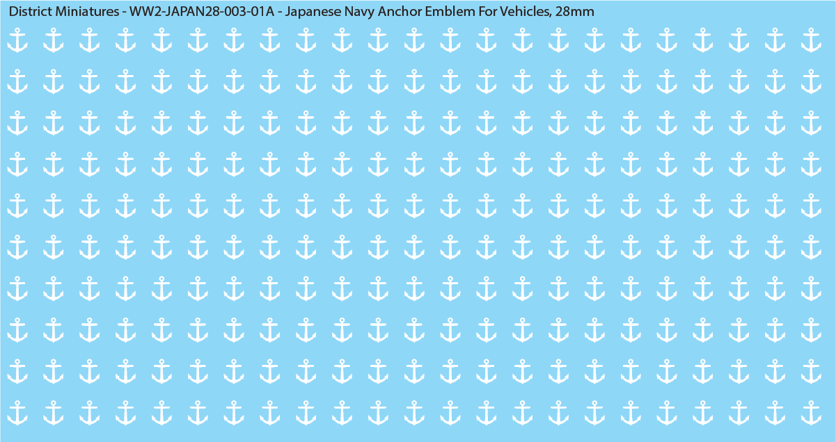 WW2 Japanese - Japanese Navy Anchor Emblem, 28mm Decals