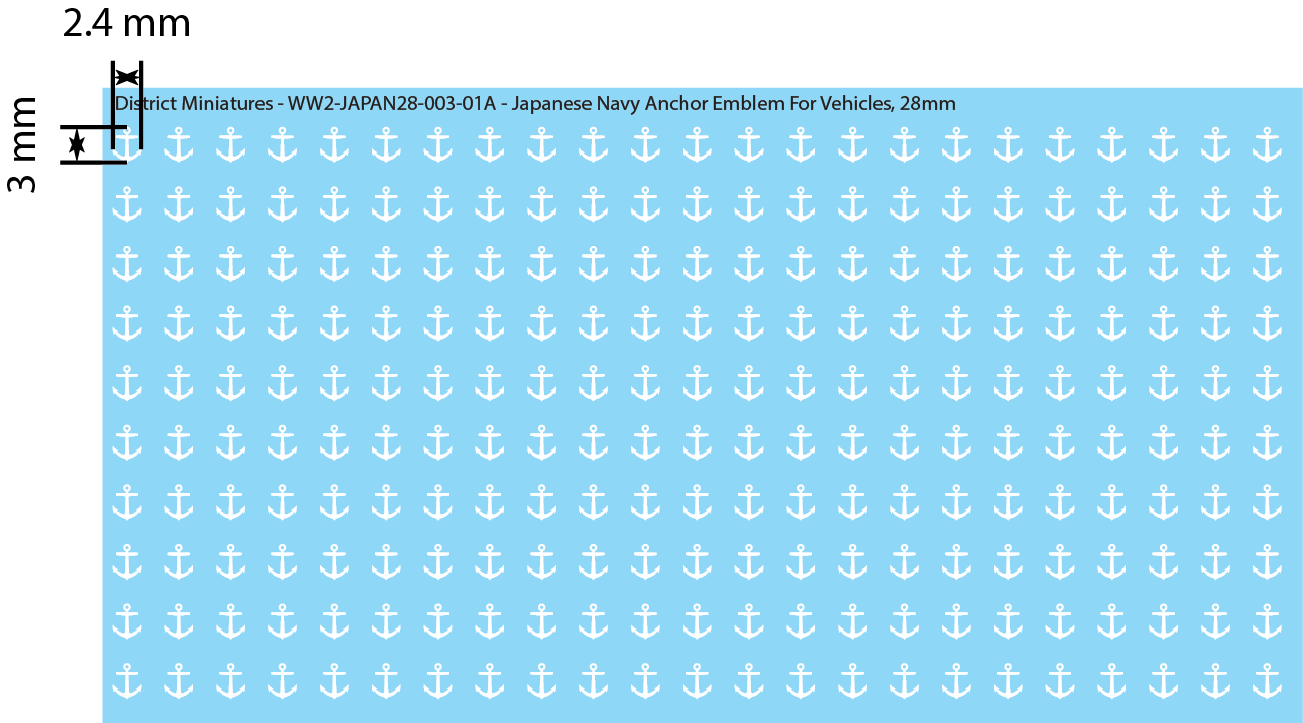 WW2 Japanese - Japanese Navy Anchor Emblem, 28mm Decals