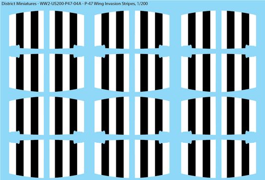 WW2 US P-47 Wing Invasion Stripes 1/200