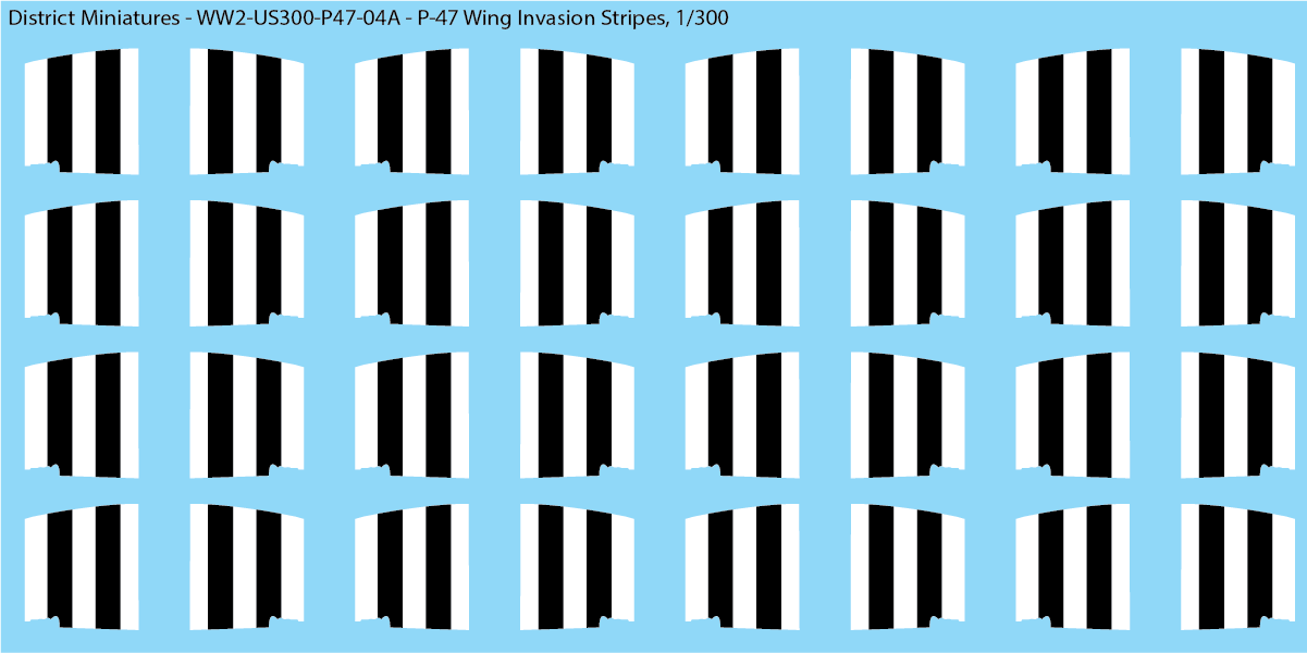 WW2 US P-47 Wing Invasion Stripes 1/300